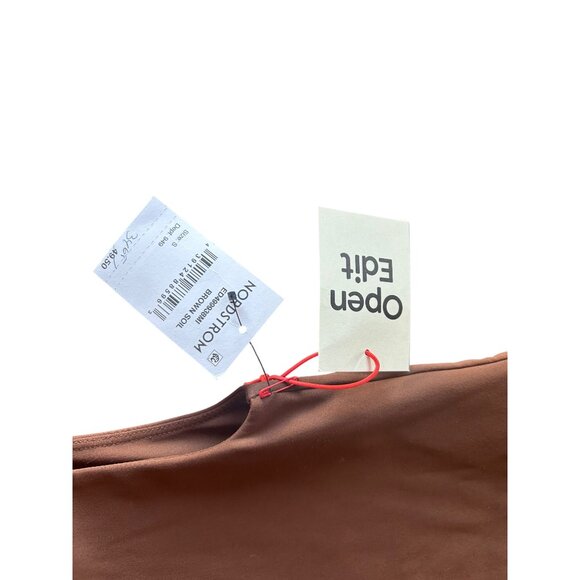 Open Edit Brown Sleeveless Mock Neck Bodysuit Womens S Nordstrom Soft Stretchy F - Picture 6 of 8